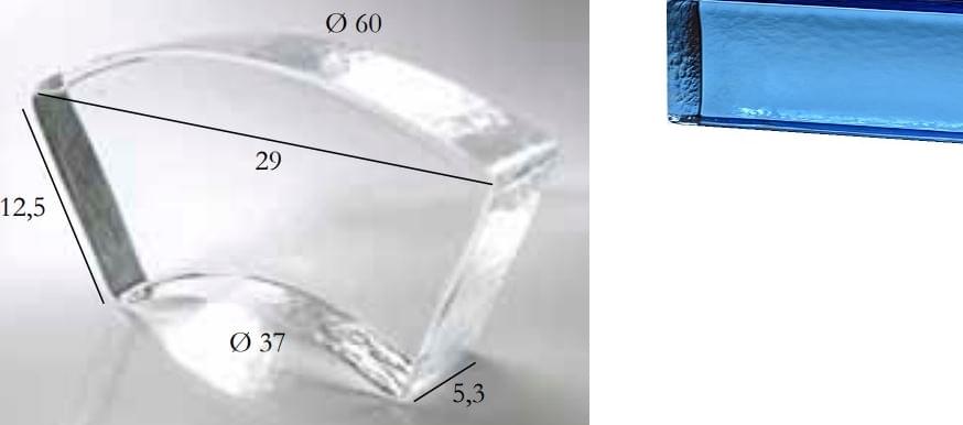 S.Anselmo Glass Bricks Sapphire Segmento Corona 1/6 12.5x29