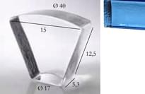 Плитка S.Anselmo Glass Bricks Sapphire Segmento Corona 1/8 12.5x15 см, поверхность микс