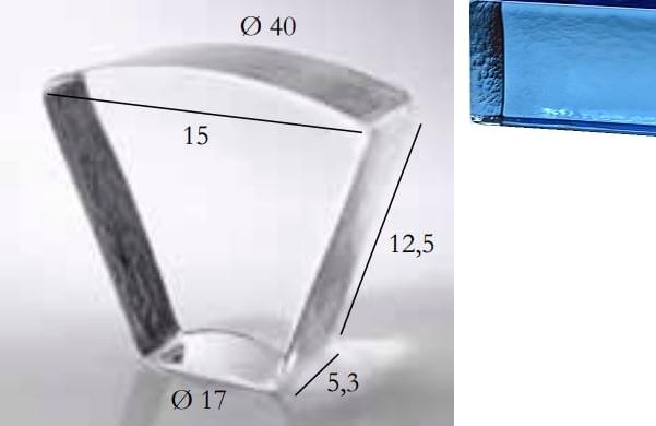 S.Anselmo Glass Bricks Sapphire Segmento Corona 1/8 12.5x15
