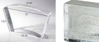 Плитка S.Anselmo Glass Bricks Silver Glitter Segmento Corona 1/10 12.6x23 см, поверхность глянец