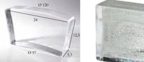 Плитка S.Anselmo Glass Bricks Silver Glitter Segmento Corona 1/16 12.5x24 см, поверхность глянец