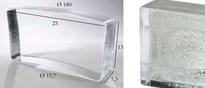 Плитка S.Anselmo Glass Bricks Silver Glitter Segmento Corona 1/22 13x25 см, поверхность глянец