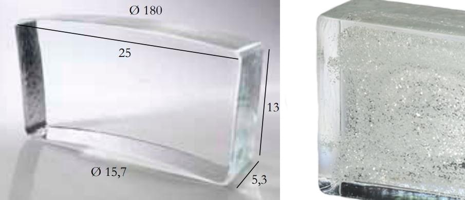 S.Anselmo Glass Bricks Silver Glitter Segmento Corona 1/22 13x25