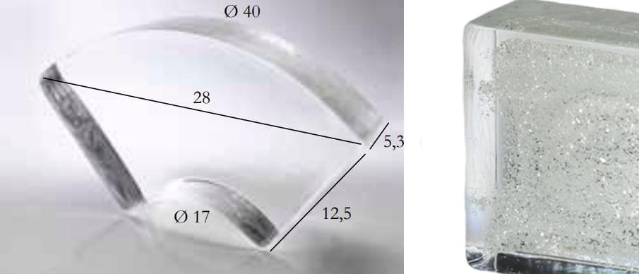 S.Anselmo Glass Bricks Silver Glitter Segmento Corona 1/4 12.5x28