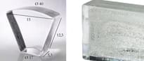 Плитка S.Anselmo Glass Bricks Silver Glitter Segmento Corona 1/8 12.5x15 см, поверхность глянец