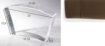 Плитка S.Anselmo Glass Bricks Smoky Quartz Segmento Corona 1/10 12.6x23 см, поверхность микс
