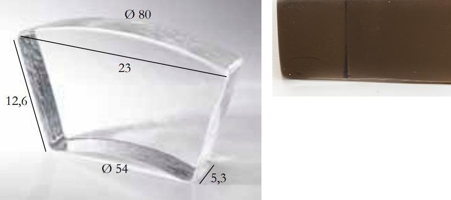 S.Anselmo Glass Bricks Smoky Quartz Segmento Corona 1/10 12.6x23