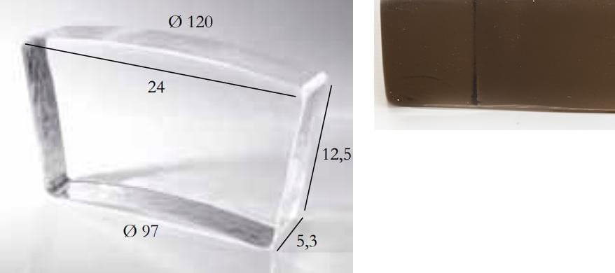 S.Anselmo Glass Bricks Smoky Quartz Segmento Corona 1/16 12.5x24