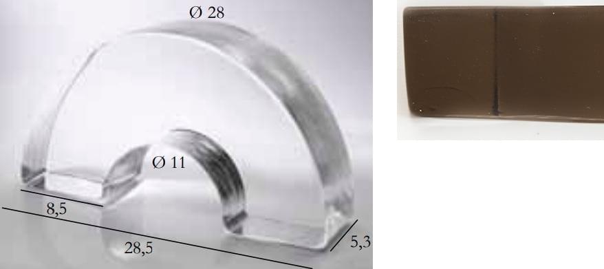 S.Anselmo Glass Bricks Smoky Quartz Segmento Corona 1/2 8.5x28.5