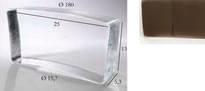 Плитка S.Anselmo Glass Bricks Smoky Quartz Segmento Corona 1/22 13x25 см, поверхность микс