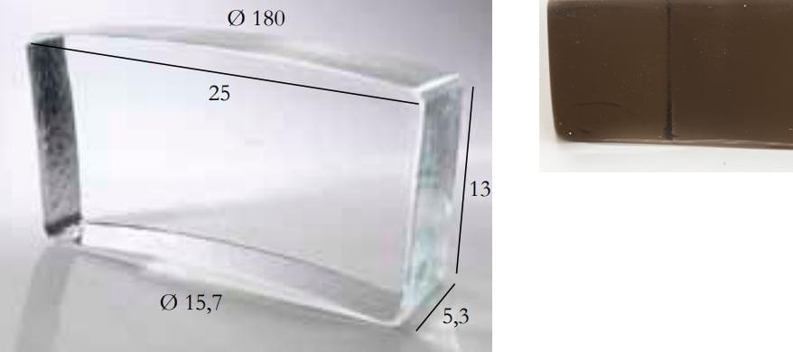 S.Anselmo Glass Bricks Smoky Quartz Segmento Corona 1/22 13x25