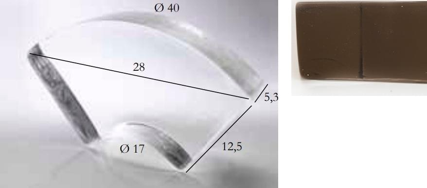 S.Anselmo Glass Bricks Smoky Quartz Segmento Corona 1/4 12.5x28