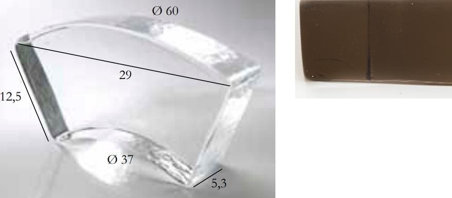S.Anselmo Glass Bricks Smoky Quartz Segmento Corona 1/6 12.5x29
