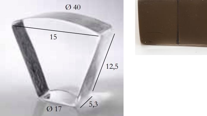 S.Anselmo Glass Bricks Smoky Quartz Segmento Corona 1/8 12.5x15