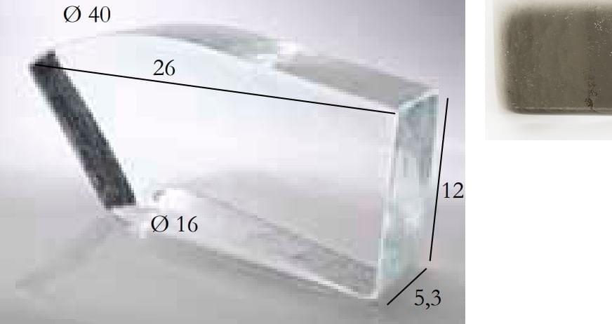 S.Anselmo Glass Bricks Tourmaline Quartz Left Cornerbrick 11x22