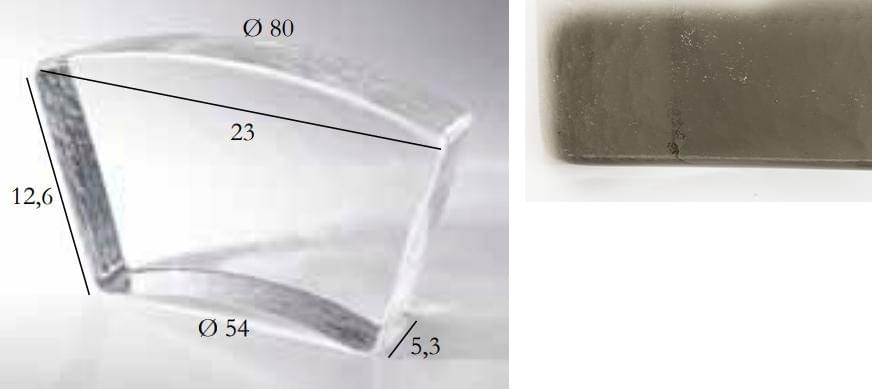 S.Anselmo Glass Bricks Tourmaline Quartz Segmento Corona 1/10 12.6x23
