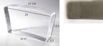 Плитка S.Anselmo Glass Bricks Tourmaline Quartz Segmento Corona 1/16 12.5x24 см, поверхность микс