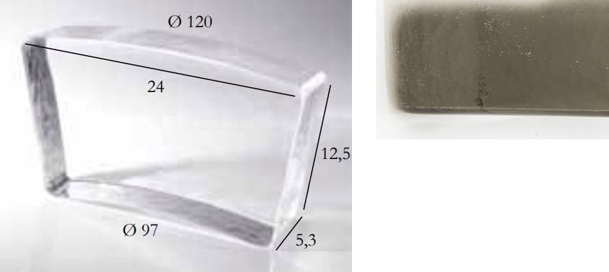 S.Anselmo Glass Bricks Tourmaline Quartz Segmento Corona 1/16 12.5x24