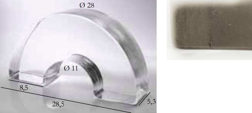 S.Anselmo Glass Bricks Tourmaline Quartz Segmento Corona 1/2 8.5x28.5
