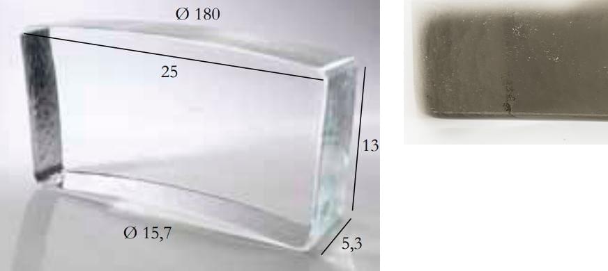 S.Anselmo Glass Bricks Tourmaline Quartz Segmento Corona 1/22 13x25