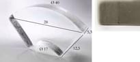 Плитка S.Anselmo Glass Bricks Tourmaline Quartz Segmento Corona 1/4 12.5x28 см, поверхность микс
