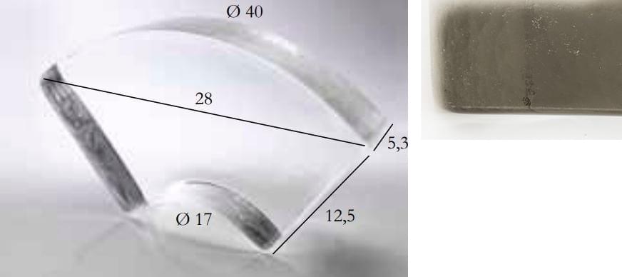 S.Anselmo Glass Bricks Tourmaline Quartz Segmento Corona 1/4 12.5x28