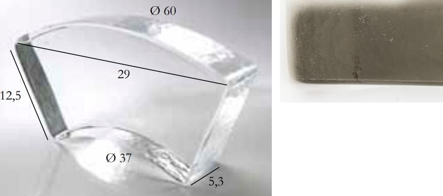 S.Anselmo Glass Bricks Tourmaline Quartz Segmento Corona 1/6 12.5x29
