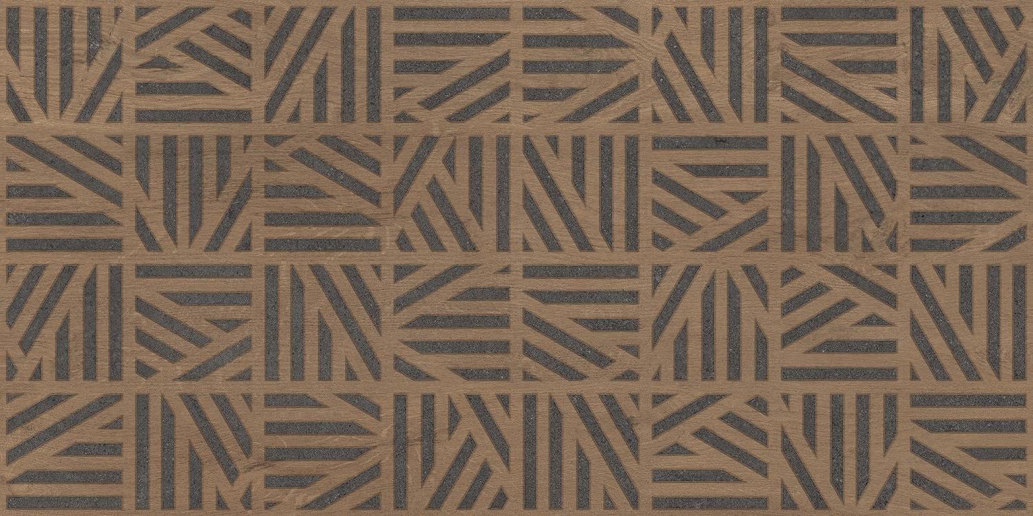 Плитка Sanchis Nara Lattice Wallnut С Dark 60x120 см, поверхность матовая