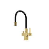 Плитка Sancos Arno Смеситель для кухни ARNO с гибким изливом цвет брашированное золото/черный PVD покрытие поверхность брашированная