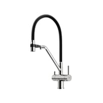 Плитка Sancos Dora Смеситель для кухни DORA с гибким изливом цвет брашированный никель/черный поверхность брашированная