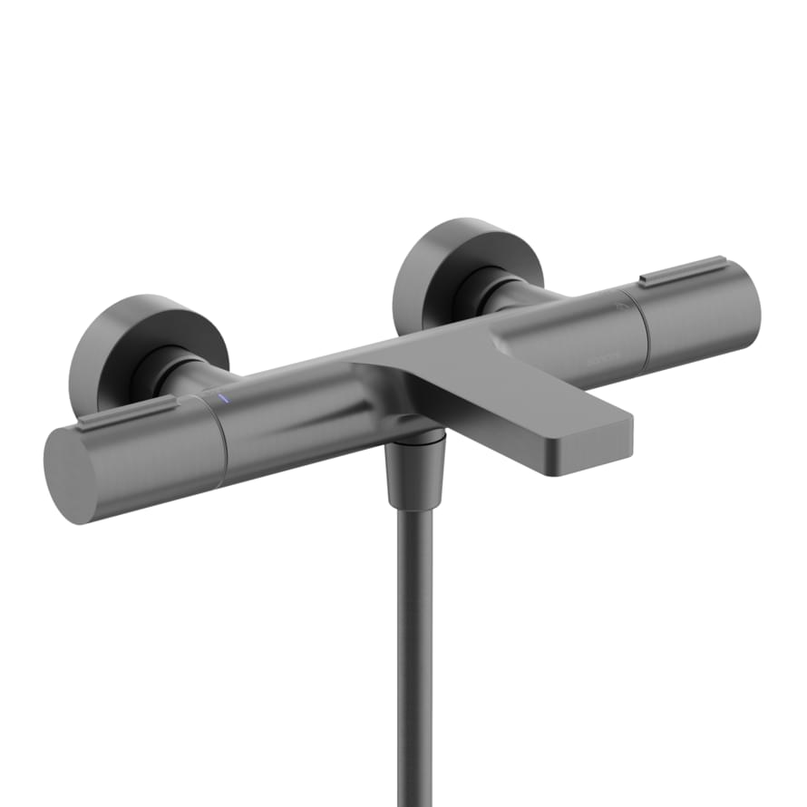 Плитка Sancos Etna Термостатический смеситель для ванны ETNA вороненая сталь  поверхность матовая