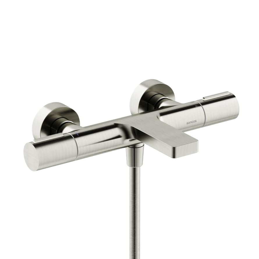 Плитка Sancos Etna Термостатический смеситель для ванны ETNA никель  поверхность брашированная