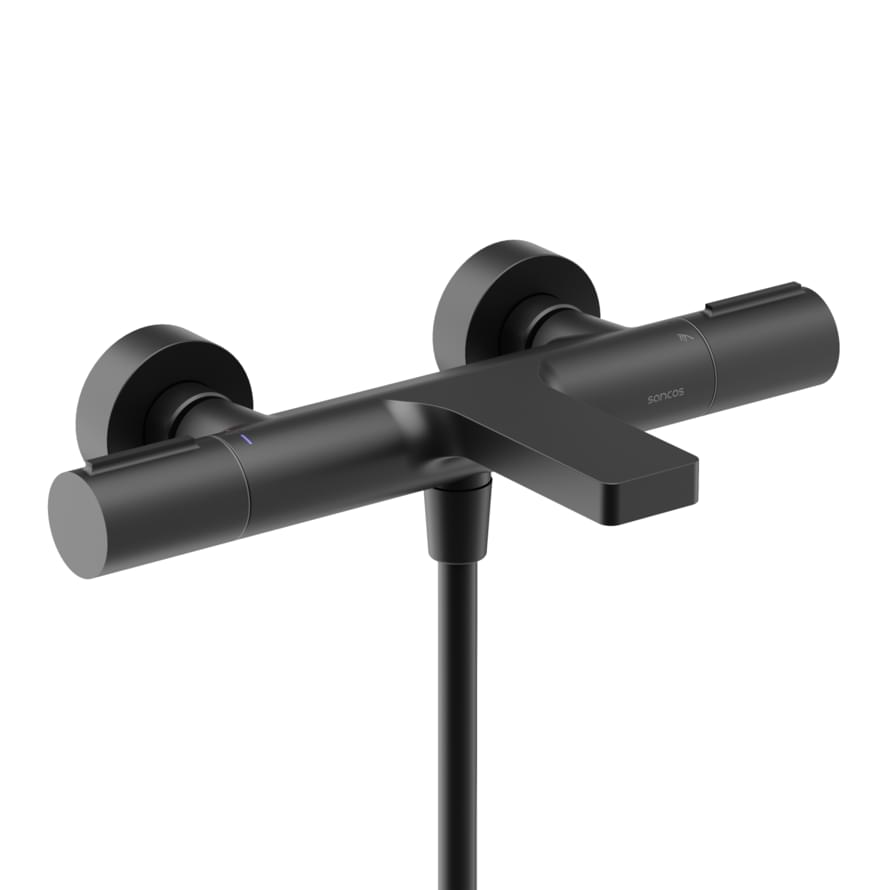 Плитка Sancos Etna Термостатический смеситель для ванны ETNA черный  поверхность матовая