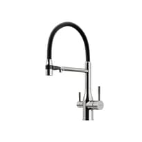 Плитка Sancos Garda Смеситель для кухни GARDA с гибким изливом цвет брашированный никель/черный поверхность брашированная