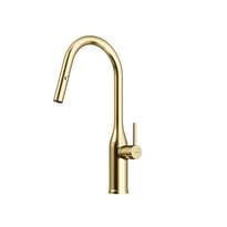 Плитка Sancos Grand Смеситель для кухни GRAND с вытяжным изливом цвет брашированное золото PVD покрытие поверхность брашированная