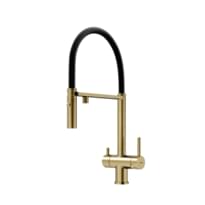 Плитка Sancos Imola Смеситель для кухни IMOLA с краном для фильтра и гибким изливом брашированное золото поверхность брашированная