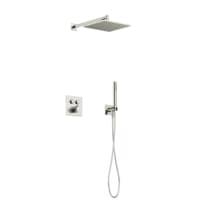 Плитка Sancos Linn Душевой комплект с термостатом LINN с внутренней частью брашированный никель поверхность брашированная