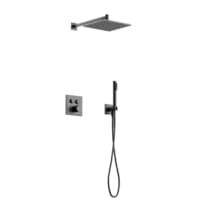 Плитка Sancos Linn Душевой комплект с термостатом LINN с внутренней частью вороненая сталь поверхность брашированная