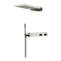 Плитка Sancos Linn Душевой комплект с термостатом LINN с внутренней частью душ каскад брашированный никель поверхность брашированная