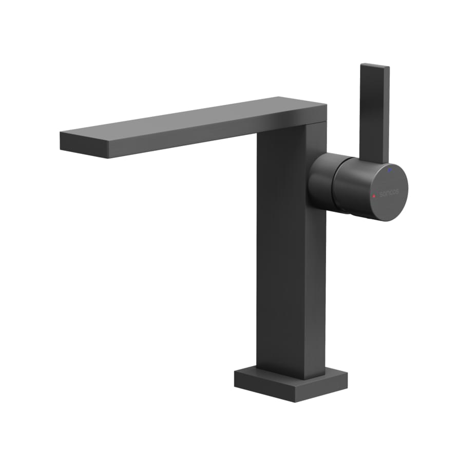 Плитка Sancos Linn Смеситель для раковины LINN вороненая сталь  поверхность матовая