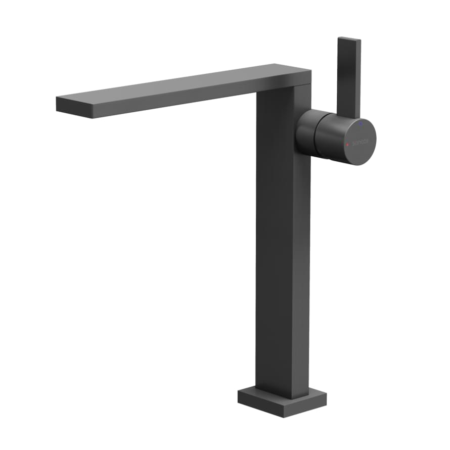 Плитка Sancos Linn Смеситель для раковины высокий LINN вороненая сталь  поверхность матовая
