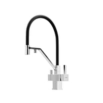 Плитка Sancos Loro Смеситель для кухни LORO с гибким изливом цвет хром/черный поверхность глянец