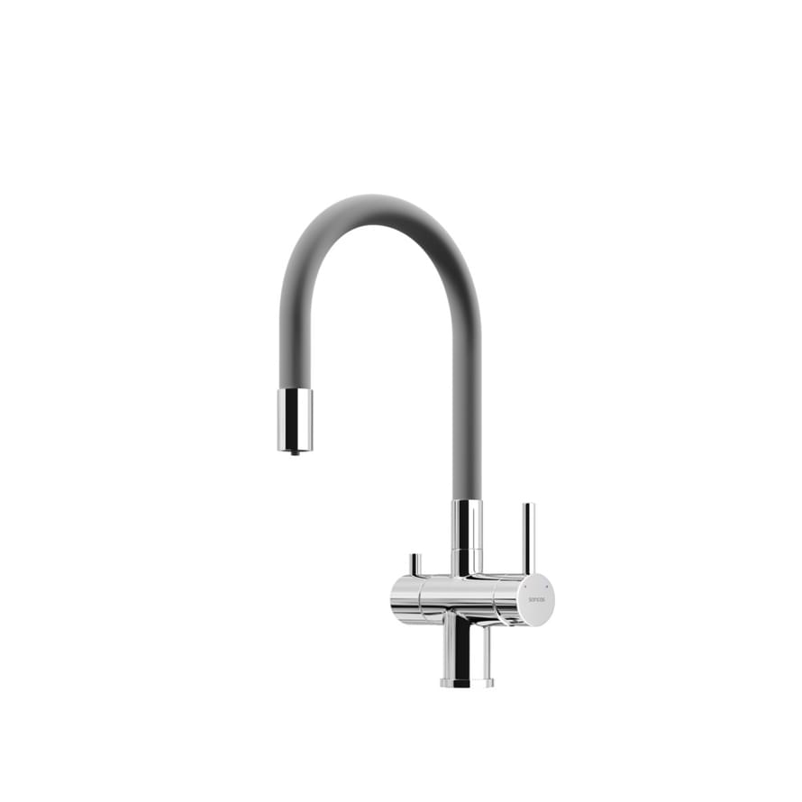 Плитка Sancos Lucia Смеситель для кухни LUCIA с гибким изливом цвет хром/серый  поверхность глянец