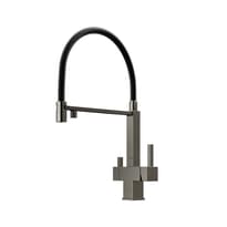 Плитка Sancos Moro Смеситель для кухни MORO с гибким изливом цвет вороненая сталь/черный поверхность брашированная