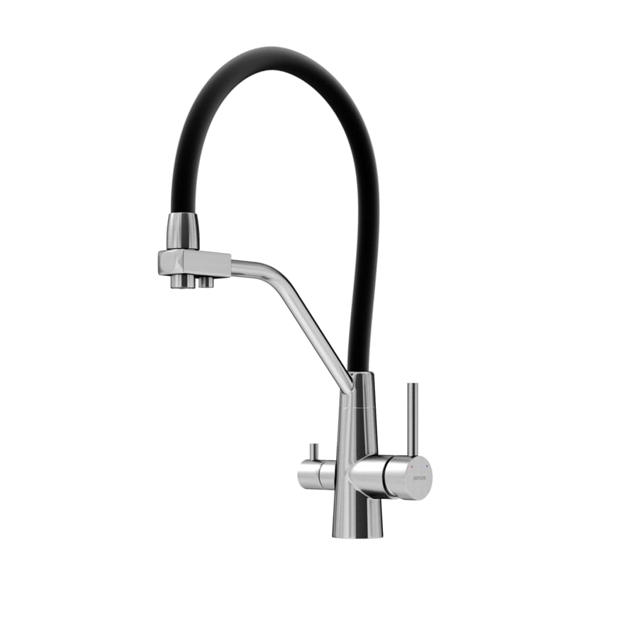 Плитка Sancos Nolia Смеситель для кухни из нержавеющей стали NOLIA с краном для фильтра и гибким изливом  поверхность брашированная