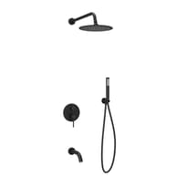 Плитка Sancos Select Душевой комплект SELECT встраиваемый для душа с изливом черный матовый поверхность матовая