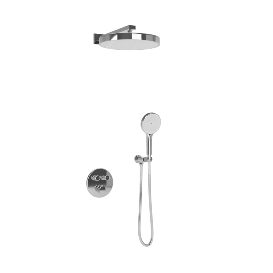 Плитка Sancos Space Душевой комплект SPACE встраиваемый c термостатическим смесителем цвет хром  поверхность глянец