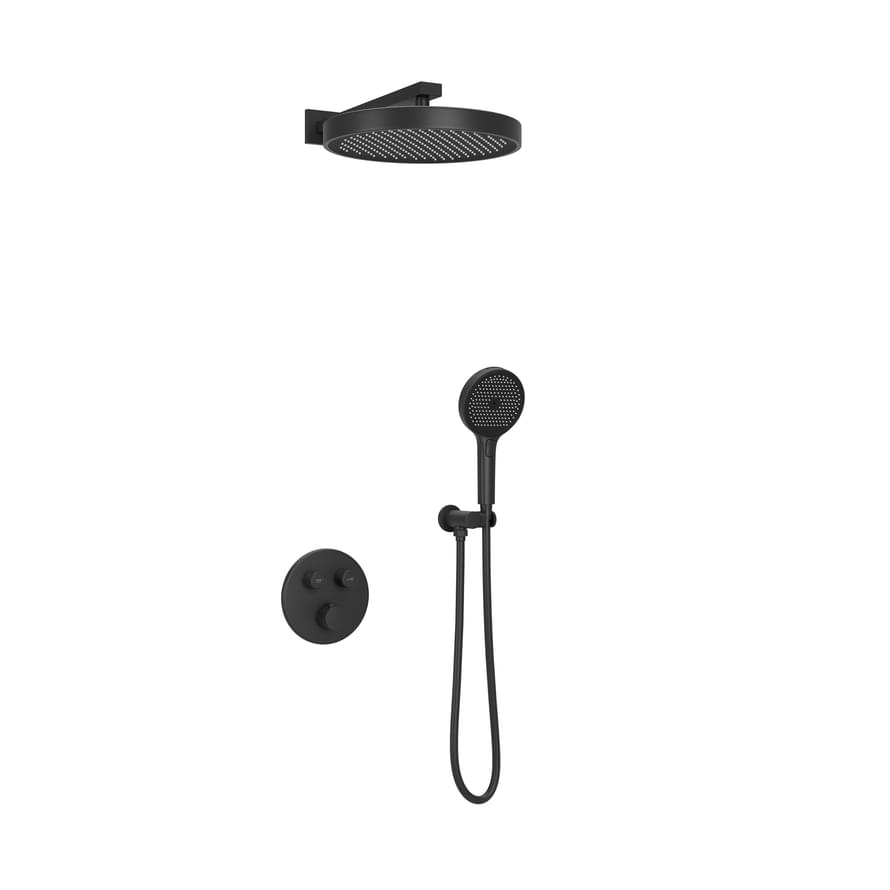Плитка Sancos Space Душевой комплект SPACE встраиваемый c термостатическим смесителем цвет черный матовый  поверхность матовая