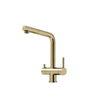 Плитка Sancos Spin Смеситель для кухни SPIN с вытяжным изливом краном для фильтра брашированное золото поверхность брашированная