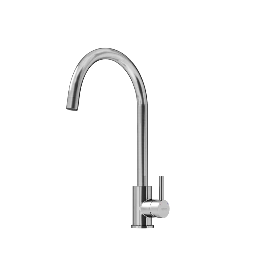 Плитка Sancos Stainless Смеситель для кухни из нержавеющей стали STAINLESS с поворотным R изливом  поверхность брашированная